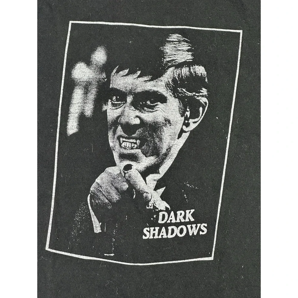 Vintage Dark Shadows Barnabas Collins T-Shirt L Black 90s Horror‎ Tee USA Made